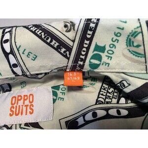 $100 C-Notes Oppo Suits Shirt Mens L 16.3" 41/42 BENJAMIN'S Button Up NWOT